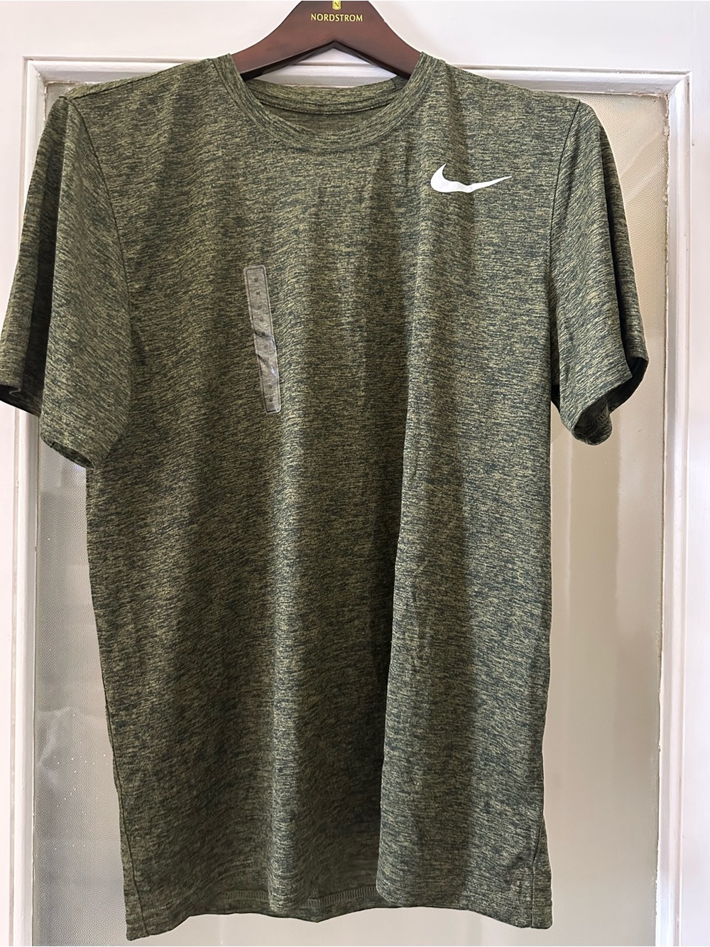 Nike Heathered Olive Green Dri-FIT Short Sleeve Tee